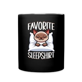 Chemise de nuit officielle Pyjama chat birman - Mug uni - noir - Devant