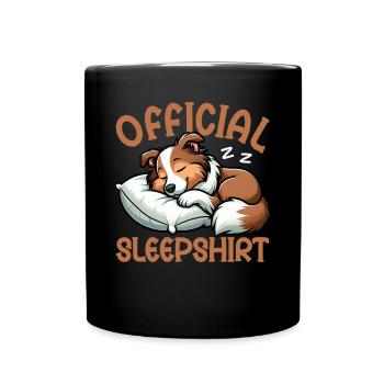 Official Sleeper Collie Lover Sleeps - Full Colour Mug - black - Front