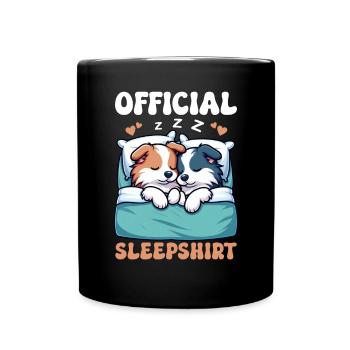 Official Sleeper Collie Lover Sleeps - Full Colour Mug - black - Front