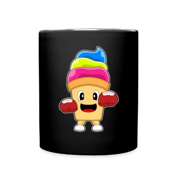 Cupcake Boxer Boxhandschuhe - Tasse einfarbig - Schwarz - Vorne