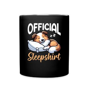 Official Sleeper Collie Lover Sleeps - Full Colour Mug - black - Front