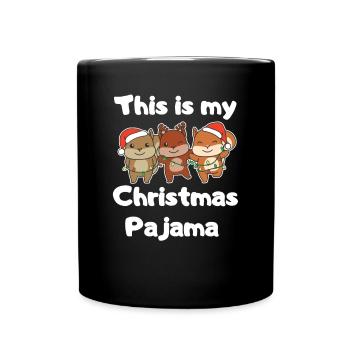 Squirrel Christmas Pajamas - Full Colour Mug - black - Front