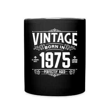 Vintage né(e) en 1975 Anniversaire 50 Ans 50 Jahre - Mug uni - noir - Devant