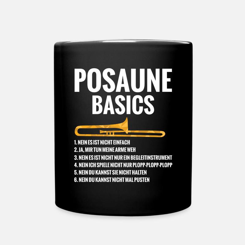 Posaune Basics Regeln Blaskapelle Blasmusik - Tasse einfarbig - Schwarz