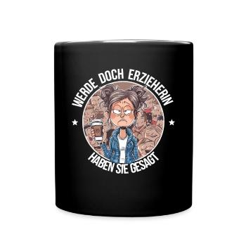 Become an educator funny daycare saying - Full Colour Mug - black - Front
