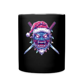 Gefrorene Oni Yokai Teufel Maske Weihnachten Hut X - Tasse einfarbig - Schwarz - Vorne