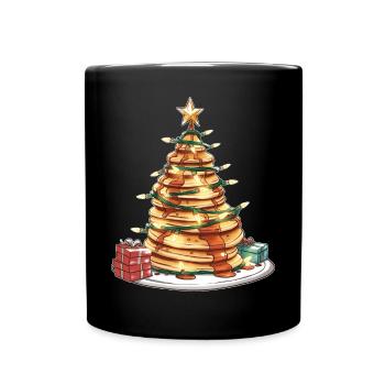 Crêpe pile crêpière machine à crêpes Noël H - Mug uni - noir - Devant