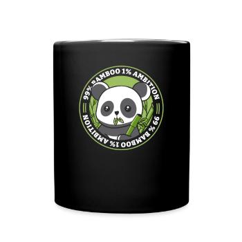 99% Bambus 1% Ehrgeiz Panda Bär Freund Liebhaber - Tasse einfarbig - Schwarz - Vorne