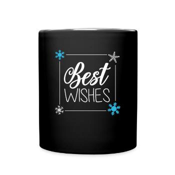 Meilleurs vœux de Noël avec des flocons de neige - Mug uni - noir - Devant