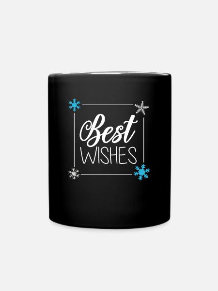 Meilleurs vœux de Noël avec des flocons de neige - Mug uni - noir