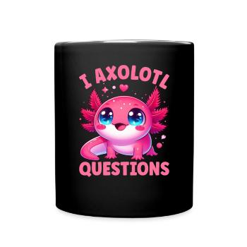 Axolotl Süßer Amphibien -Haustierliebhaber Otaku - Tasse einfarbig - Schwarz - Vorne