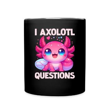Axolotl Süßer Amphibien -Haustierliebhaber Otaku - Tasse einfarbig - Schwarz - Vorne