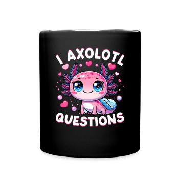 Axolotl Süßer Amphibien -Haustierliebhaber Otaku - Tasse einfarbig - Schwarz - Vorne