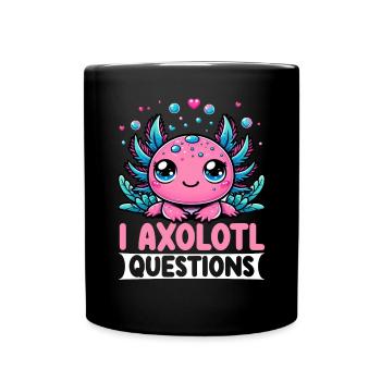 Axolotl Süßer Amphibien -Haustierliebhaber Otaku - Tasse einfarbig - Schwarz - Vorne