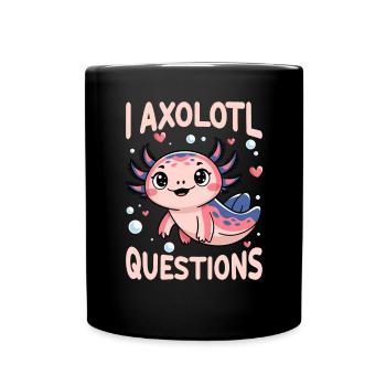 Axolotl Süßer Amphibien -Haustierliebhaber Otaku - Tasse einfarbig - Schwarz - Vorne