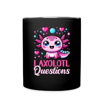 Axolotl Süßer Amphibien -Haustierliebhaber Otaku - Tasse einfarbig - Schwarz - Vorne