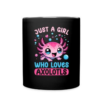 Axolotl Süßer Amphibien -Haustierliebhaber Otaku - Tasse einfarbig - Schwarz - Vorne