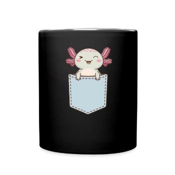 Axolotl Süßer Amphibien -Haustierliebhaber Otaku - Tasse einfarbig - Schwarz - Vorne