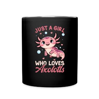 Axolotl Süßer Amphibien -Haustierliebhaber Otaku - Tasse einfarbig - Schwarz - Vorne