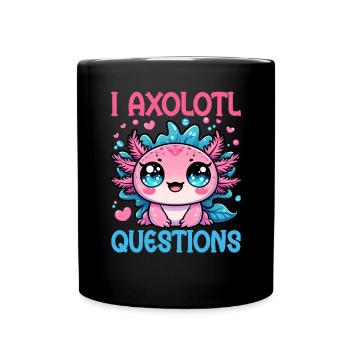 Axolotl Süßer Amphibien -Haustierliebhaber Otaku - Tasse einfarbig - Schwarz - Vorne