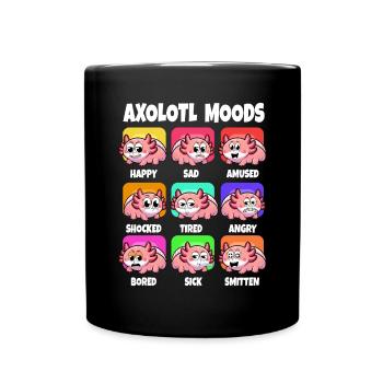 Axolotl Süßer Amphibien -Haustierliebhaber Otaku - Tasse einfarbig - Schwarz - Vorne