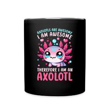 Axolotl Süßer Amphibien -Haustierliebhaber Otaku - Tasse einfarbig - Schwarz - Vorne
