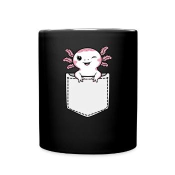 Axolotl Süßer Amphibien -Haustierliebhaber Otaku - Tasse einfarbig - Schwarz - Vorne