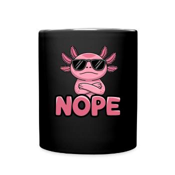 Axolotl Süßer Amphibien -Haustierliebhaber Otaku - Tasse einfarbig - Schwarz - Vorne