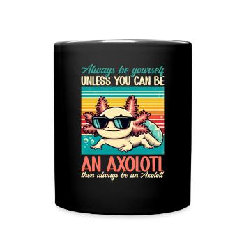 Axolotl Süßer Amphibien -Haustierliebhaber Otaku - Tasse einfarbig - Schwarz - Vorne