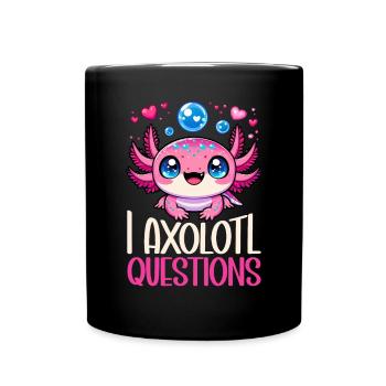 Axolotl Süßer Amphibien -Haustierliebhaber Otaku - Tasse einfarbig - Schwarz - Vorne