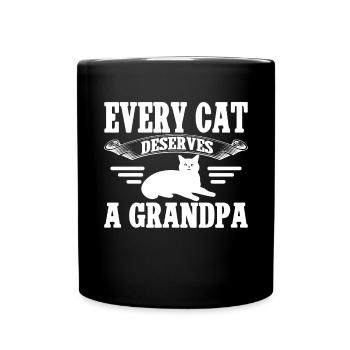 Cat Grandpa Gifts - Tasse einfarbig - Schwarz - Vorne