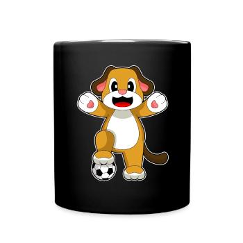 Dog Soccer Player Soccer - Full Colour Mug - black - Front