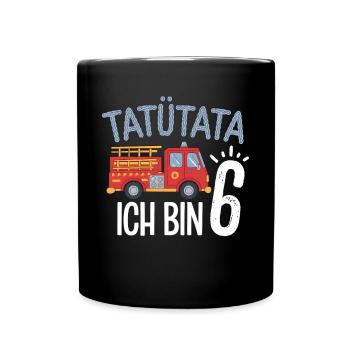 Tatütata Fire Brigade 6th Birthday - Full Colour Mug - black - Front