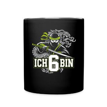 Ich Bin 6 Ninja Geburtstagsshirt - Tasse einfarbig - Schwarz - Vorne