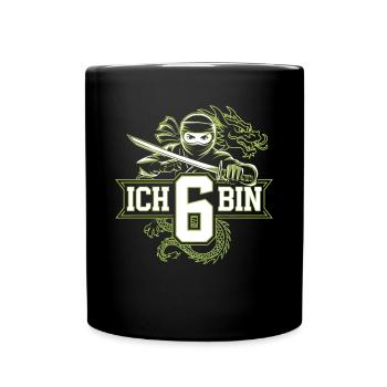 Ich Bin 6 Ninja Geburtstagsshirt - Tasse einfarbig - Schwarz - Vorne