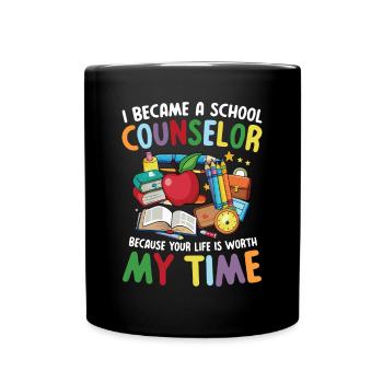 I Became A School Counselor Schulberater - Tasse einfarbig - Schwarz - Vorne