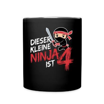 This Little Ninja Is 4 Birthday T-Shirt - Full Colour Mug - black - Front