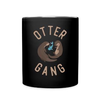 Otter Otter Gang - Tasse einfarbig - Schwarz - Vorne