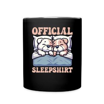 Official Sleeping House Bulldog Lover Lazy - Full Colour Mug - black - Front