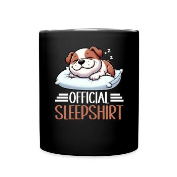 Official Sleeping House Bulldog Lover Lazy - Full Colour Mug - black - Front