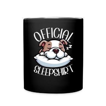 Official Sleeping House Bulldog Lover Lazy - Full Colour Mug - black - Front
