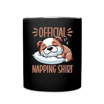 Official Sleeping House Bulldog Lover Lazy - Full Colour Mug - black - Front
