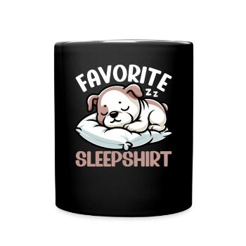 Official Sleeping House Bulldog Lover Lazy - Full Colour Mug - black - Front
