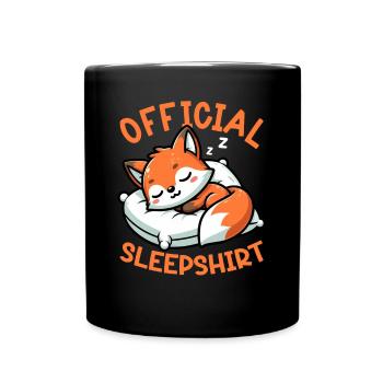 Official Sleeper Fox Cute Funny Lazy - Full Colour Mug - black - Front