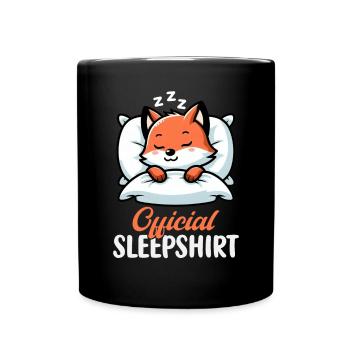 Official Sleeper Fox Cute Funny Lazy - Full Colour Mug - black - Front
