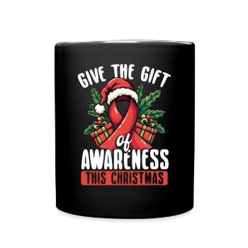 Ruban rouge à offrir pour Noël - Mug uni - noir - Devant