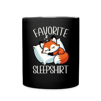Official Sleeper Fox Cute Funny Lazy - Full Colour Mug - black - Front