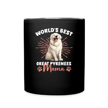 Pyrenean Mountain Dog Great Pyrenees Mama - Full Colour Mug - black - Front