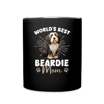 Bearded Collie Dog Beardie Mom - Full Colour Mug - black - Front