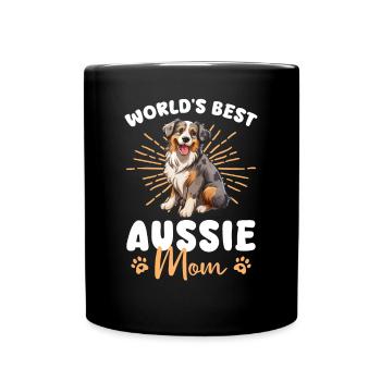 Berger Australien Bleu Merle Chien Aussie Maman - Mug uni - noir - Devant